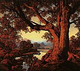 Autumn Canvas Paintings - Riverbank in Autumn